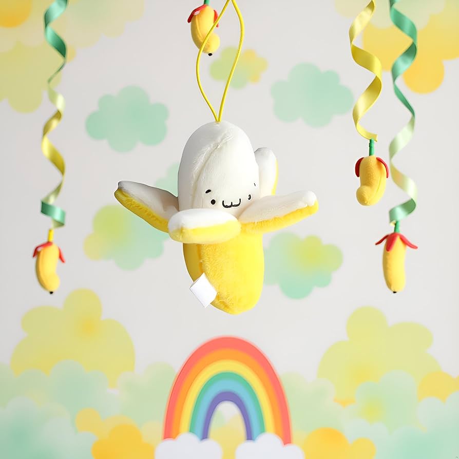 Amazon.co.jp: SquarezhenBo イエローピーリングバナナキーチェーン